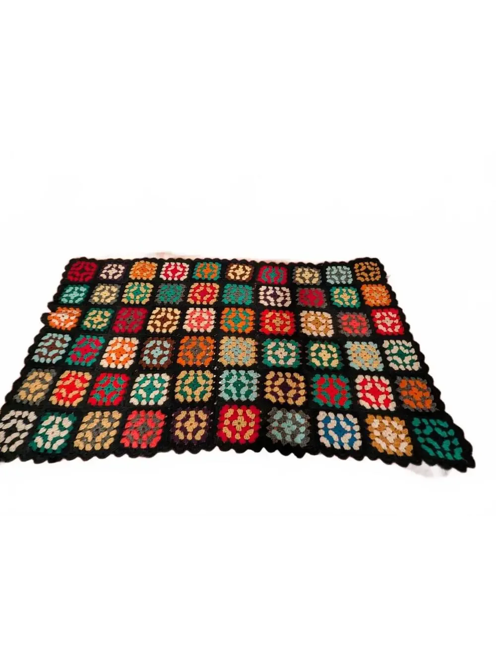 Vintage Handmade Crochet Afghan Blanket 36x66 Inches